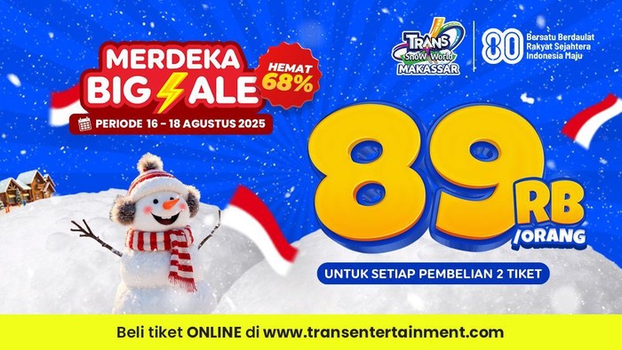 Merdeka Big Sale Trans Snow World 16-18 Agustus 2025