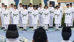 Momen Pengukuhan Paskibraka 2025 di Istana Negara