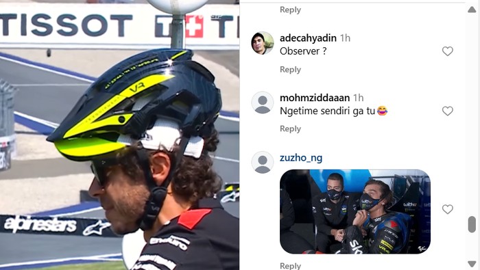 Rossi nonton Marquez dari pinggir lintasan