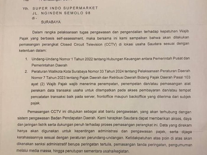 Surat Bapenda Surabaya Viral di Media Sosial