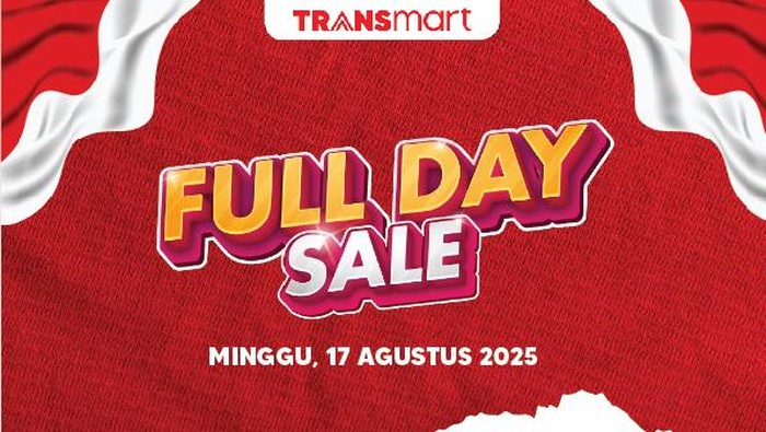 Meriahkan HUT ke-80 RI, Transmart Full Day Sale Banjir Diskon 50% + 20%!