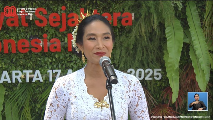 Acara Hut ke-80 RI Pertunjukan Bhinneka Tunggal Ika pada HUT ke-80 RI di Istana Merdeka, Minggu (17/8/2025).