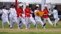 Tema Bersatu, Berdaulat, Rakyat Sejahtera, Indonesia Maju diusung sebagai semangat perayaan menuju Indonesia masa depan. ANTARA FOTO/Aditya Nugroho