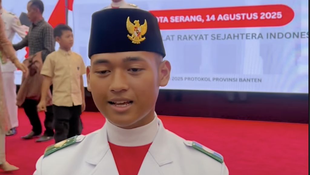 Haru Shanty dan Denny Cagur, Putra Sulung Jadi Paskibraka Provinsi Banten
