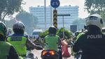Momen Kakorlantas Naik Motor Pantau Kelancaran Lalin Puncak HUT ke-80 RI