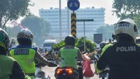 Kakorlantas melanjutkan perjalanannya ke kawasan lain. Ia ingin memastikan semua proses pengamanan berjalan lancar. (Dok Istimewa)