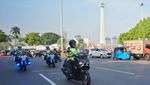 Momen Kakorlantas Naik Motor Pantau Kelancaran Lalin Puncak HUT ke-80 RI