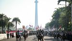 Kirab Merah Putih HUT Ke-80 RI Dikawal Pasukan Berkuda