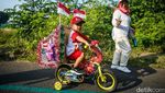 Kreatif, Warga Bekasi Arak Sepeda Hias Bernuansa Merah Putih