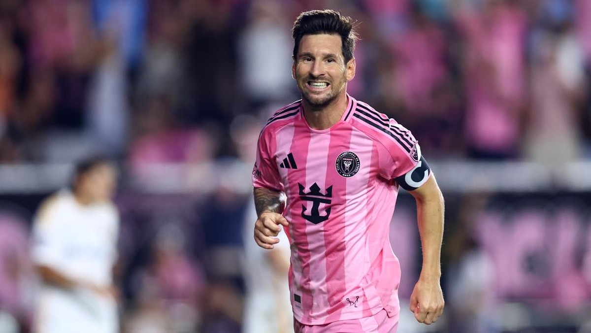 Lionel Messi di laga Inter Miami vs LA Galaxy. (Foto: Getty Images/Megan Briggs)