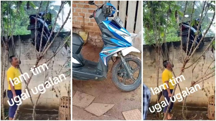 Motor tersangkut di tembok warga diduga gagal dicuri
