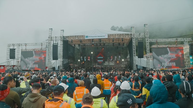 Perayaan HUT Ke-80 RI oleh Freeport Indonesia di Mimika, Papua.