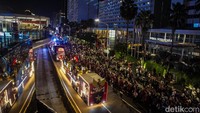 Rute rombongan karnaval dimulai dari Monas lalu melintasi gedung Kemendagri di Jalan Veteran. Kemudian melewati gedung Mahkamah Agung dan Istana Kepresidenan di Jalan Medan Merdeka Utara. Kemudian berlanjut ke arah Jalan Sudirman-Thamrin.