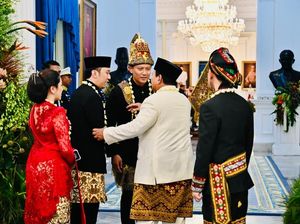 Momen Prabowo Ngobrol Bareng AHY dan Ibas di Sela Upacara HUT RI