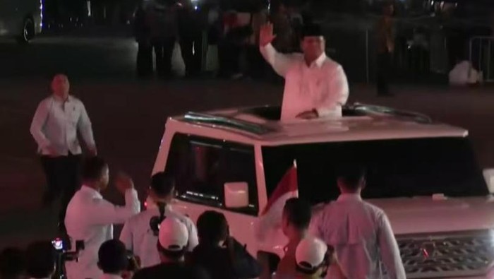 Presiden Prabowo tiba di arena Pesta Rakyat HUT Ke-80 RI (dok.YouTube Setpres)