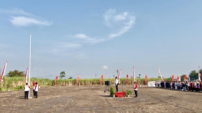 Upacara 17 Agustus di Sawah Kediri, Petani hingga Emak-emak Turut Serta