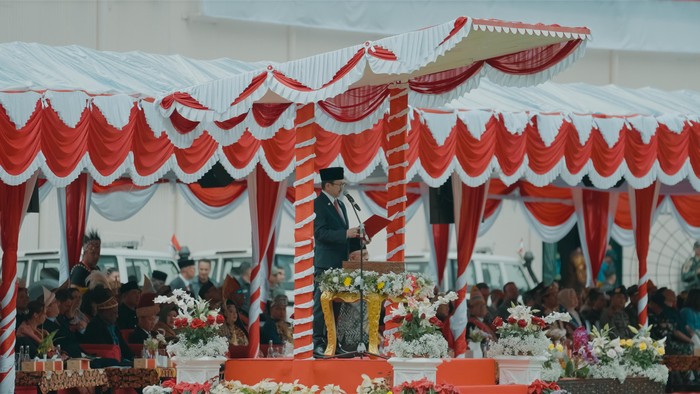 Upacara bendera HUT Ke-80 RI di Tembagapura, Papua Tengah.