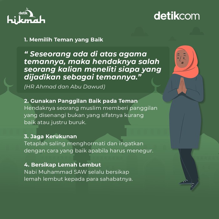 Infografis adab berteman bagi muslim