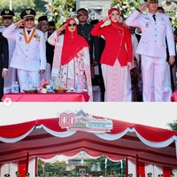 Setia mendampingi suami, Margin tampak mengikuti jalannya upacara dari awal hingga akhir dengan serius. Foto: Instagram/@marginw