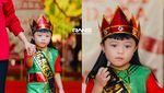Kece! Pengasuh Rayyanza Bikin Baju Adat dari Bahan Seadanya tapi Hasil Wow