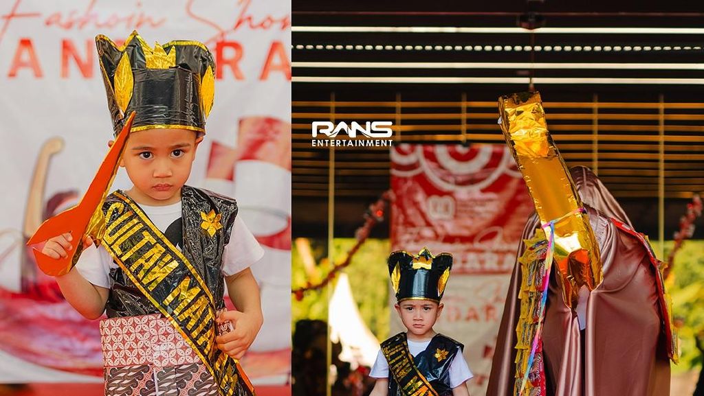 Kece! Pengasuh Rayyanza Bikin Baju Adat dari Bahan Seadanya tapi Hasil Wow