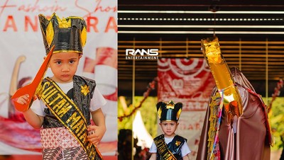 Kece! Pengasuh Rayyanza Bikin Baju Adat dari Bahan Seadanya tapi Hasil Wow