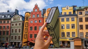 Setiap fotonya memadukan pemandangan nyata dengan imajinasi dan humor. Foto: @paperboyo via BoredPanda