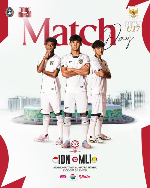 Timnas Indonesia U-17 Vs Mali di Piala Kemerdekaan 2025.