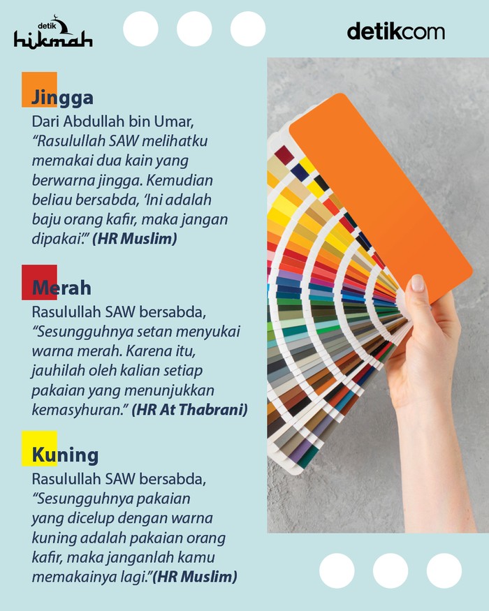 Infografis warna yang tidak disukai Rasulullah SAW