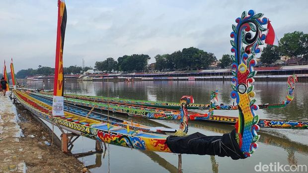 Lokasi Festival Pacu Jalur di Kuansing, Riau. (Raja Adil Siregar/detikSumut)