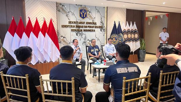 Audiensi tim basket Kementerian Imipas dengan Sekjen Kemenimipas Asep Kurnia dalam rangka persiapan pertandingan Kapolri Cup 2025, Rabu (20/8/2025).