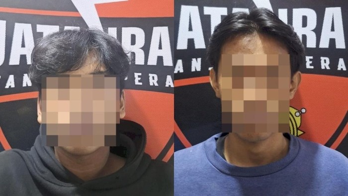 Dua remaja yang jadi tersangka tawuran di Jalan Kedungmangu Masjid, Surabaya.