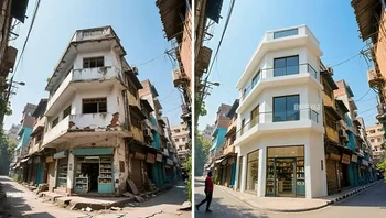 Ruko direnovasi menjadi tampak baru. Foto: Kou Yang via Boredpanda