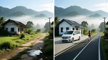 Hunian pedesaan pun disulap jadi lebih hidup. Foto: Kuo Yang via Boredpanda