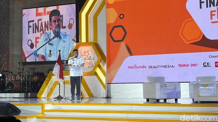 Gubsu Bobby Nasution di acara LPS Financial Festival di Medan. (Nizar Aldi/detikSumut)