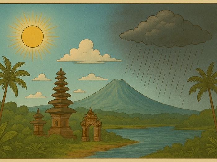 Ilustrasi cuaca Bali. (AI)
