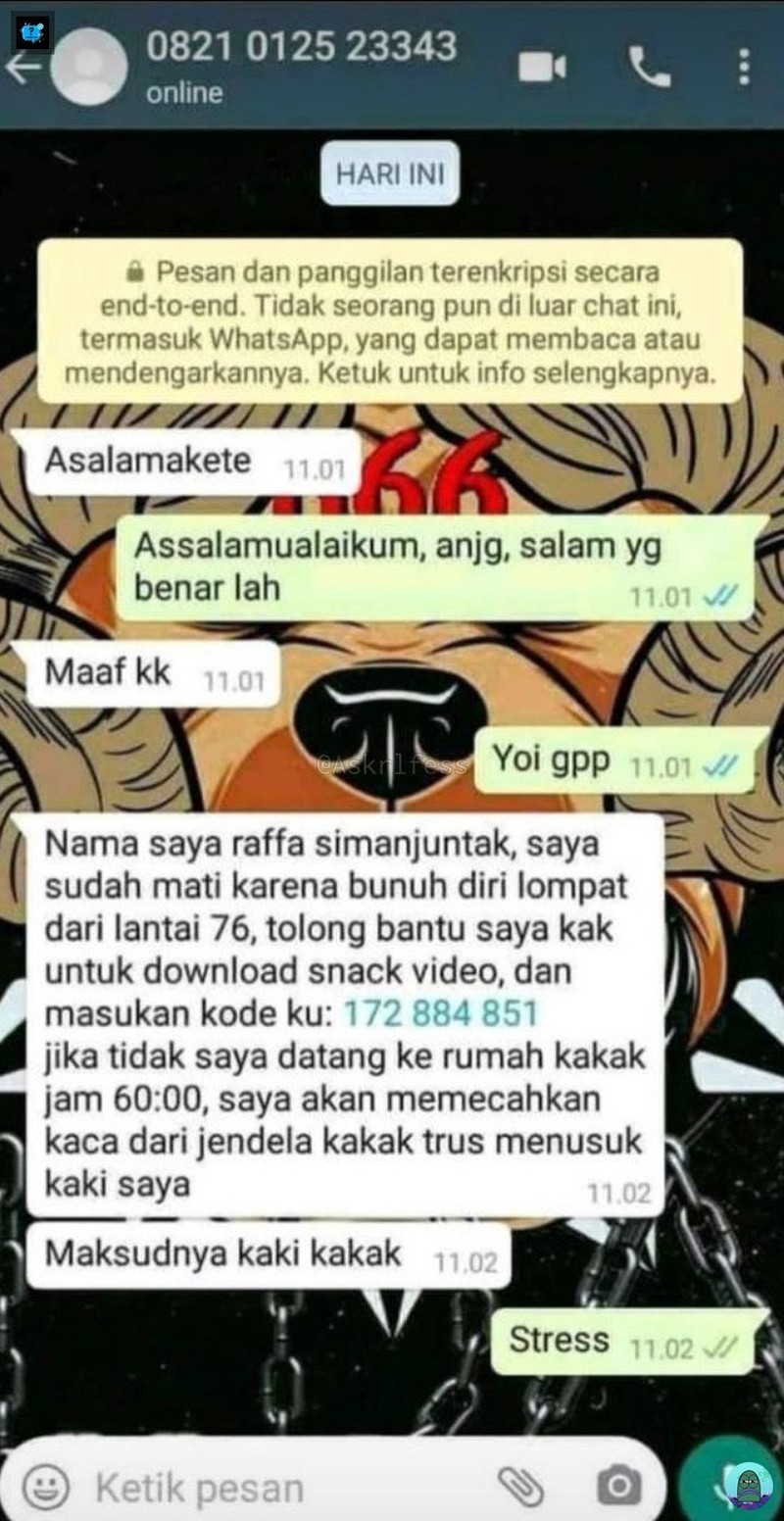 Kumpulan Chat Random Bikin Ngakak