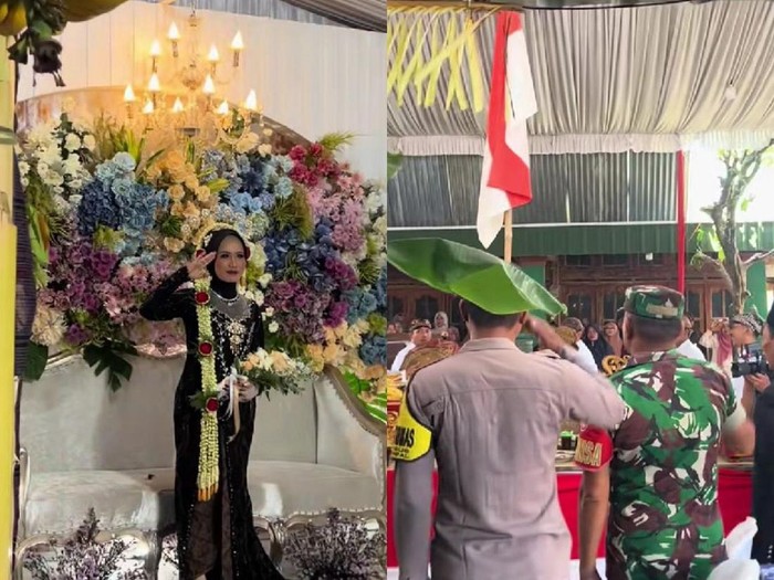 Pengantin dan tamu undangan kompak gelar upacara bendera saat resepsi 17 Agustus di Sragen, momen nasionalis ini viral dan menuai banyak pujian.