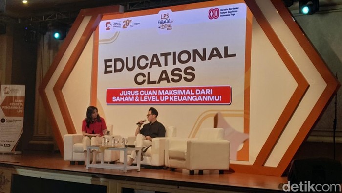 Profesional trader dan trading coach Michael Yeoh saat educational class di LPS Financial Festival di Medan (Nizar Aldi/detikSumut)