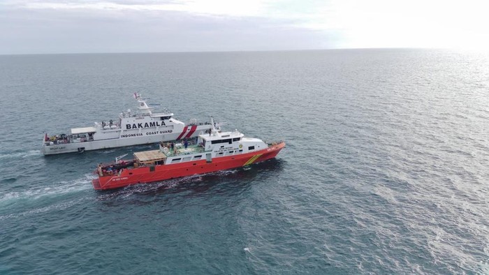 Proses pencarian nelayan di Bangka Selatan.