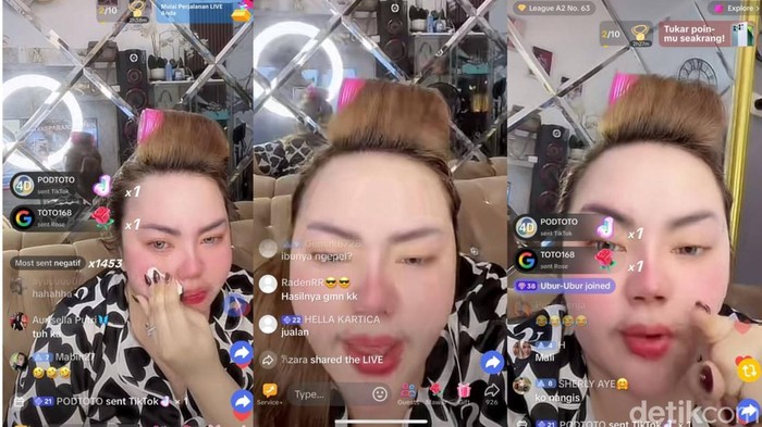Tangkapan layar live streaming Lisa Mariana.