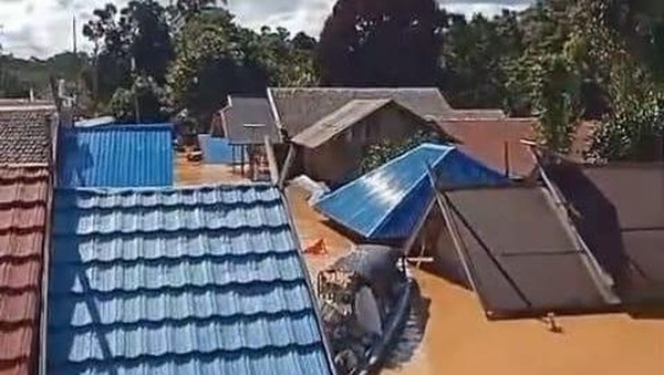 Ngerinya Banjir di Kapuas, Warga Cari Aman ke Atap Rumah