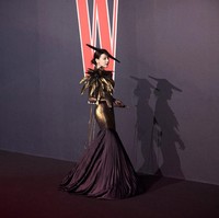 Begini gayanya yang penuh karisma saat melewati karpet hitam. Foto: Weibo DRB Studio