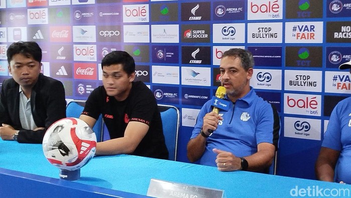 Konferensi pers jelang pertandingan Arema FC vs Bhayangkara Presisi
