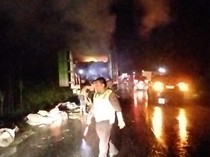 Truk Bermuatan Paket Terbakar di Muba, Tidak Ada Korban