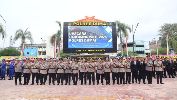 Polres Dumai memperingati Hari Juang Polri, Kamis (21/8/2025).