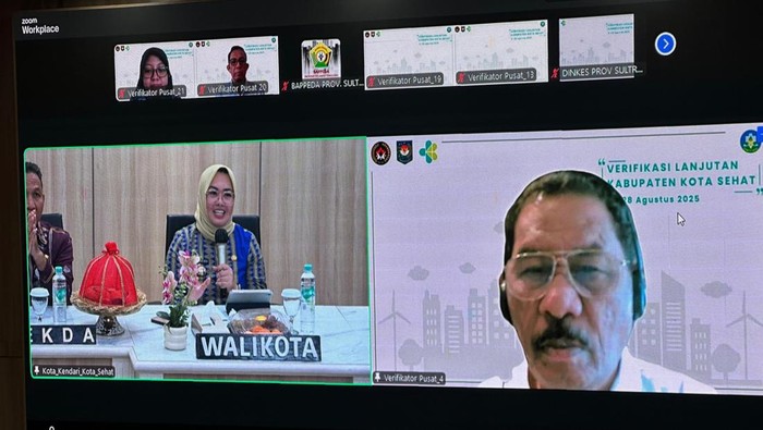 Wali Kota (Walkot) Kendari Siska Karina Imran mendapatkan apresiasi dari tim verifikator Kementerian Kesehatan (Kemenkes) saat memaparkan penyelenggaraan program kota sehat.