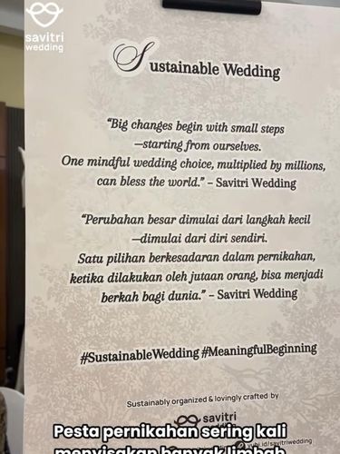 Tren konsep sustainable wedding.