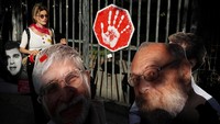 Demonstrasi Tel Aviv juga menyerukan perdamaian dan hentinya konflik bersenjata. REUTERS/Ronen Zvulun