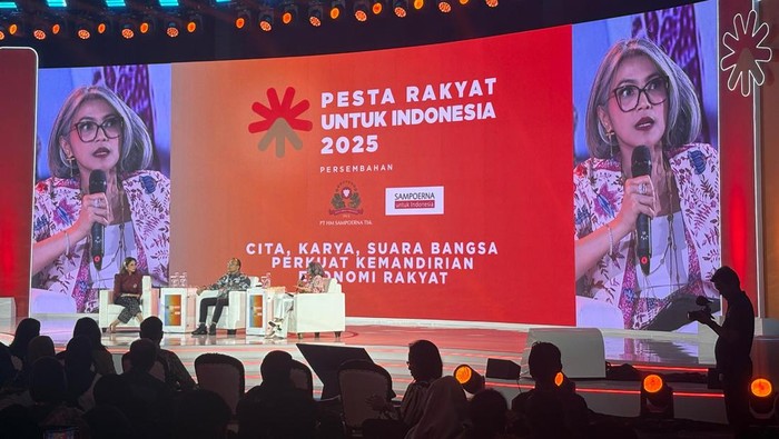 Direktur Sampoerna, Elvira Lianita, dalam Bincang Karya acara Pesta Rakyat 2025 di Smesco Convention Hall, Jakarta Selatan, Jumat (22/8/2025).